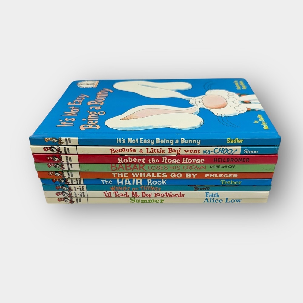 Vintage Children’s Hardcover Book Lot Beginner Books‎ Babar Mickey Bunny 9 Books
